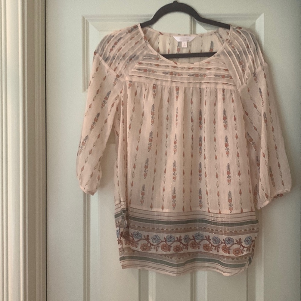 LC Lauren Conrad blouse, pale apricot color, size small